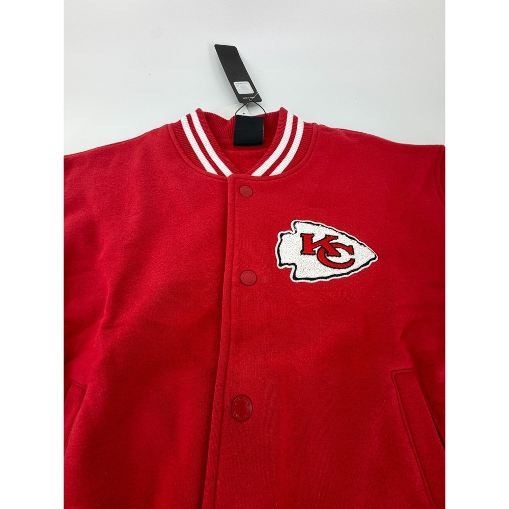 Kansas City Chiefs Women's Red Poly Snap Varsity Jacket New Era Size Small S NWT - Picture 4 of 9